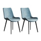 Contemporary Style Dining Chairs Armless Kitchen Side Chairs with Metal Legs Blue 2 Piece Set Clearhalo ' kitchen&dining_furn' 'Dining Chairs' 'Dining Tables & Seating' 'dining_chair' 'furn' 'furn_dining_chair' 'Furniture' 'furniture_dining_chair' 'Kitchen & Dining Furniture' 'kitchen' 4369652