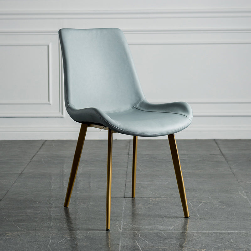 Contemporary Style Dining Chairs Armless Kitchen Side Chairs with Metal Legs Sky Blue 1 Piece Clearhalo ' kitchen&dining_furn' 'Dining Chairs' 'Dining Tables & Seating' 'dining_chair' 'furn' 'furn_dining_chair' 'Furniture' 'furniture_dining_chair' 'Kitchen & Dining Furniture' 'kitchen' 4369657