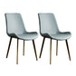 Contemporary Style Dining Chairs Armless Kitchen Side Chairs with Metal Legs Sky Blue 2 Piece Set Clearhalo ' kitchen&dining_furn' 'Dining Chairs' 'Dining Tables & Seating' 'dining_chair' 'furn' 'furn_dining_chair' 'Furniture' 'furniture_dining_chair' 'Kitchen & Dining Furniture' 'kitchen' 4369658