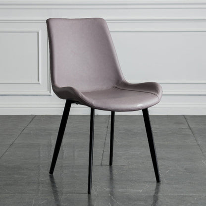 Contemporary Style Dining Chairs Armless Kitchen Side Chairs with Metal Legs Light Purple 1 Piece Clearhalo ' kitchen&dining_furn' 'Dining Chairs' 'Dining Tables & Seating' 'dining_chair' 'furn' 'furn_dining_chair' 'Furniture' 'furniture_dining_chair' 'Kitchen & Dining Furniture' 'kitchen' 4369663