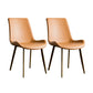 Contemporary Style Dining Chairs Armless Kitchen Side Chairs with Metal Legs Light Brown 2 Piece Set Clearhalo ' kitchen&dining_furn' 'Dining Chairs' 'Dining Tables & Seating' 'dining_chair' 'furn' 'furn_dining_chair' 'Furniture' 'furniture_dining_chair' 'Kitchen & Dining Furniture' 'kitchen' 4369667