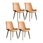 Contemporary Style Dining Chairs Armless Kitchen Side Chairs with Metal Legs Light Brown 4 Piece Set Clearhalo ' kitchen&dining_furn' 'Dining Chairs' 'Dining Tables & Seating' 'dining_chair' 'furn' 'furn_dining_chair' 'Furniture' 'furniture_dining_chair' 'Kitchen & Dining Furniture' 'kitchen' 4369668