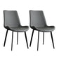 Contemporary Style Dining Chairs Armless Kitchen Side Chairs with Metal Legs Gray Black 2 Piece Set Clearhalo ' kitchen&dining_furn' 'Dining Chairs' 'Dining Tables & Seating' 'dining_chair' 'furn' 'furn_dining_chair' 'Furniture' 'furniture_dining_chair' 'Kitchen & Dining Furniture' 'kitchen' 4369673