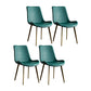 Contemporary Style Dining Chairs Armless Kitchen Side Chairs with Metal Legs Dark Navy 4 Piece Set Clearhalo ' kitchen&dining_furn' 'Dining Chairs' 'Dining Tables & Seating' 'dining_chair' 'furn' 'furn_dining_chair' 'Furniture' 'furniture_dining_chair' 'Kitchen & Dining Furniture' 'kitchen' 4369680