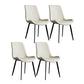 Contemporary Style Dining Chairs Armless Kitchen Side Chairs with Metal Legs Light Beige 4 Piece Set Clearhalo ' kitchen&dining_furn' 'Dining Chairs' 'Dining Tables & Seating' 'dining_chair' 'furn' 'furn_dining_chair' 'Furniture' 'furniture_dining_chair' 'Kitchen & Dining Furniture' 'kitchen' 4369686