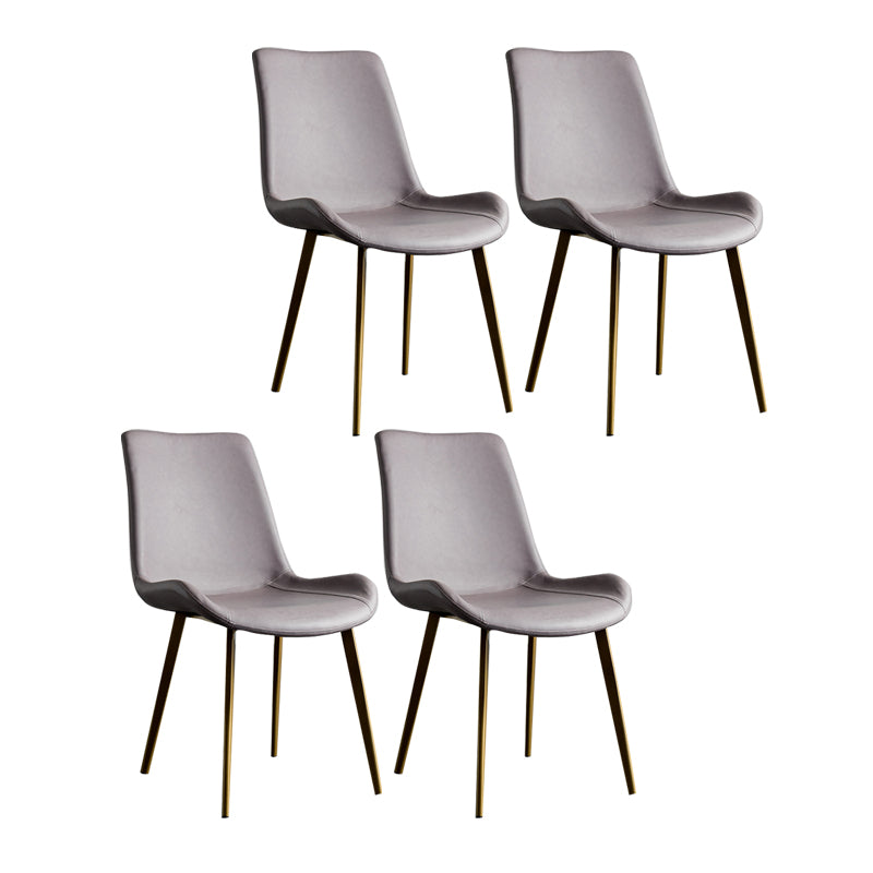 Contemporary Style Dining Chairs Armless Kitchen Side Chairs with Metal Legs Orchid 4 Piece Set Clearhalo ' kitchen&dining_furn' 'Dining Chairs' 'Dining Tables & Seating' 'dining_chair' 'furn' 'furn_dining_chair' 'Furniture' 'furniture_dining_chair' 'Kitchen & Dining Furniture' 'kitchen' 4369698
