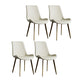 Contemporary Style Dining Chairs Armless Kitchen Side Chairs with Metal Legs Off-White 4 Piece Set Clearhalo ' kitchen&dining_furn' 'Dining Chairs' 'Dining Tables & Seating' 'dining_chair' 'furn' 'furn_dining_chair' 'Furniture' 'furniture_dining_chair' 'Kitchen & Dining Furniture' 'kitchen' 4369701