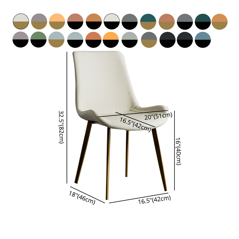 Contemporary Style Dining Chairs Armless Kitchen Side Chairs with Metal Legs Clearhalo ' kitchen&dining_furn' 'Dining Chairs' 'Dining Tables & Seating' 'dining_chair' 'furn' 'furn_dining_chair' 'Furniture' 'furniture_dining_chair' 'Kitchen & Dining Furniture' 'kitchen' 4369702