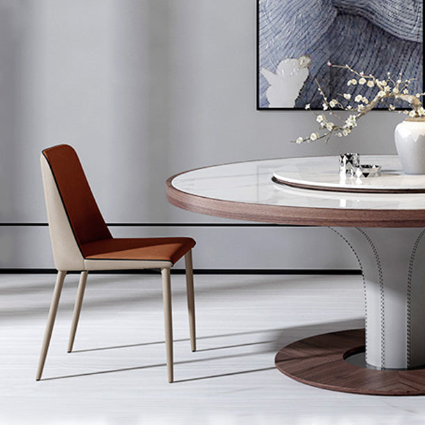 Contemporary Solid Back Armless Chairs Leather Dining Chairs for Kitchen Clearhalo ' kitchen&dining_furn' 'Dining Chairs' 'Dining Tables & Seating' 'dining_chair' 'furn' 'furn_dining_chair' 'Furniture' 'furniture_dining_chair' 'Kitchen & Dining Furniture' 'kitchen' 4369703