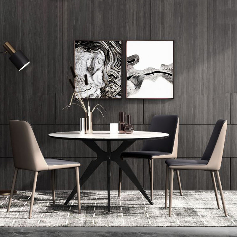 Contemporary Solid Back Armless Chairs Leather Dining Chairs for Kitchen Clearhalo ' kitchen&dining_furn' 'Dining Chairs' 'Dining Tables & Seating' 'dining_chair' 'furn' 'furn_dining_chair' 'Furniture' 'furniture_dining_chair' 'Kitchen & Dining Furniture' 'kitchen' 4369708