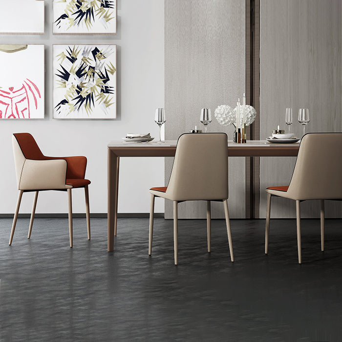 Contemporary Solid Back Armless Chairs Leather Dining Chairs for Kitchen Clearhalo ' kitchen&dining_furn' 'Dining Chairs' 'Dining Tables & Seating' 'dining_chair' 'furn' 'furn_dining_chair' 'Furniture' 'furniture_dining_chair' 'Kitchen & Dining Furniture' 'kitchen' 4369718