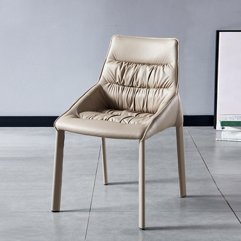 Contemporary Leather Dining Side Chairs Arm Solid Back Chair for Home Use Clearhalo ' kitchen&dining_furn' 'Dining Chairs' 'Dining Tables & Seating' 'dining_chair' 'furn' 'furn_dining_chair' 'Furniture' 'furniture_dining_chair' 'Kitchen & Dining Furniture' 'kitchen' 4369723