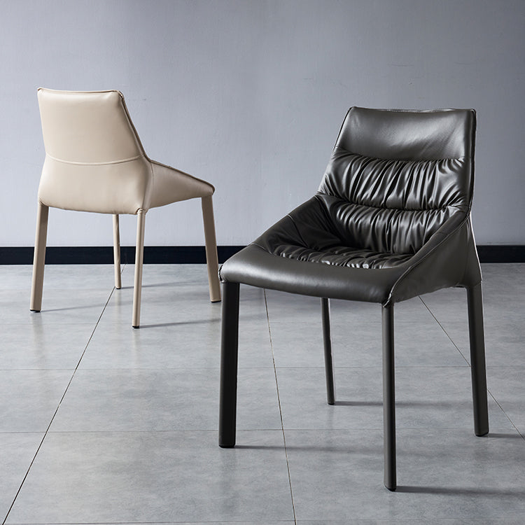 Contemporary Leather Dining Side Chairs Arm Solid Back Chair for Home Use Clearhalo ' kitchen&dining_furn' 'Dining Chairs' 'Dining Tables & Seating' 'dining_chair' 'furn' 'furn_dining_chair' 'Furniture' 'furniture_dining_chair' 'Kitchen & Dining Furniture' 'kitchen' 4369725