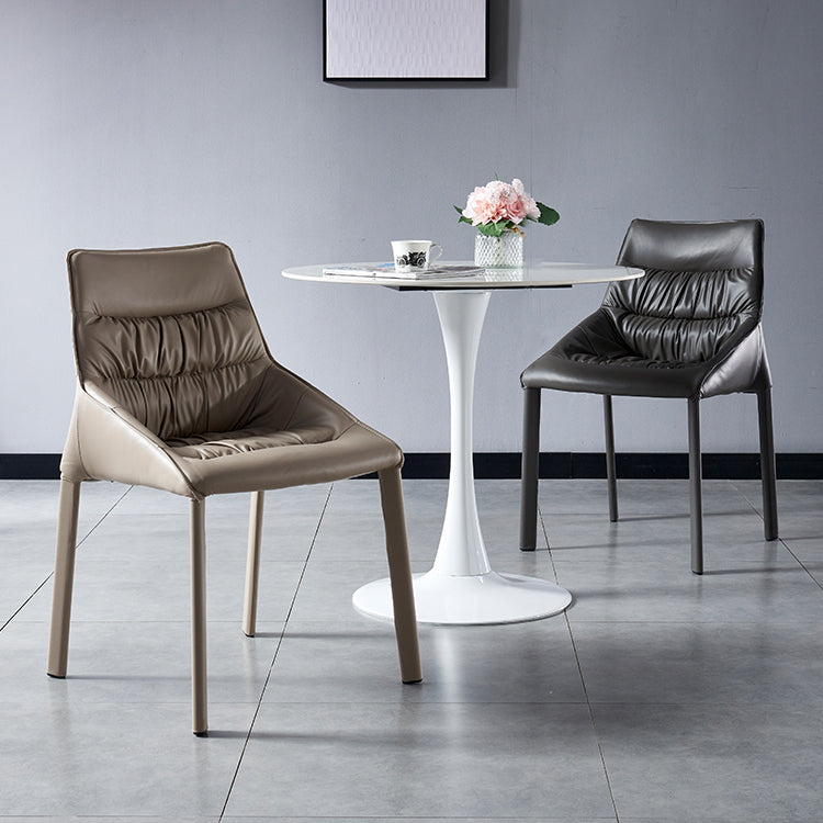 Contemporary Leather Dining Side Chairs Arm Solid Back Chair for Home Use Clearhalo ' kitchen&dining_furn' 'Dining Chairs' 'Dining Tables & Seating' 'dining_chair' 'furn' 'furn_dining_chair' 'Furniture' 'furniture_dining_chair' 'Kitchen & Dining Furniture' 'kitchen' 4369726