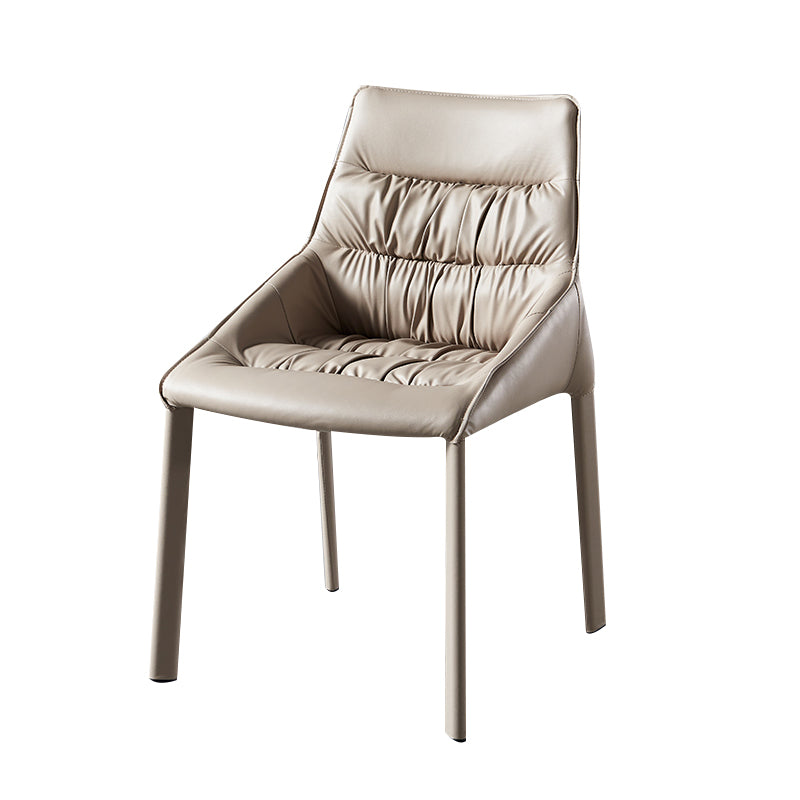 Contemporary Leather Dining Side Chairs Arm Solid Back Chair for Home Use Clearhalo ' kitchen&dining_furn' 'Dining Chairs' 'Dining Tables & Seating' 'dining_chair' 'furn' 'furn_dining_chair' 'Furniture' 'furniture_dining_chair' 'Kitchen & Dining Furniture' 'kitchen' 4369729