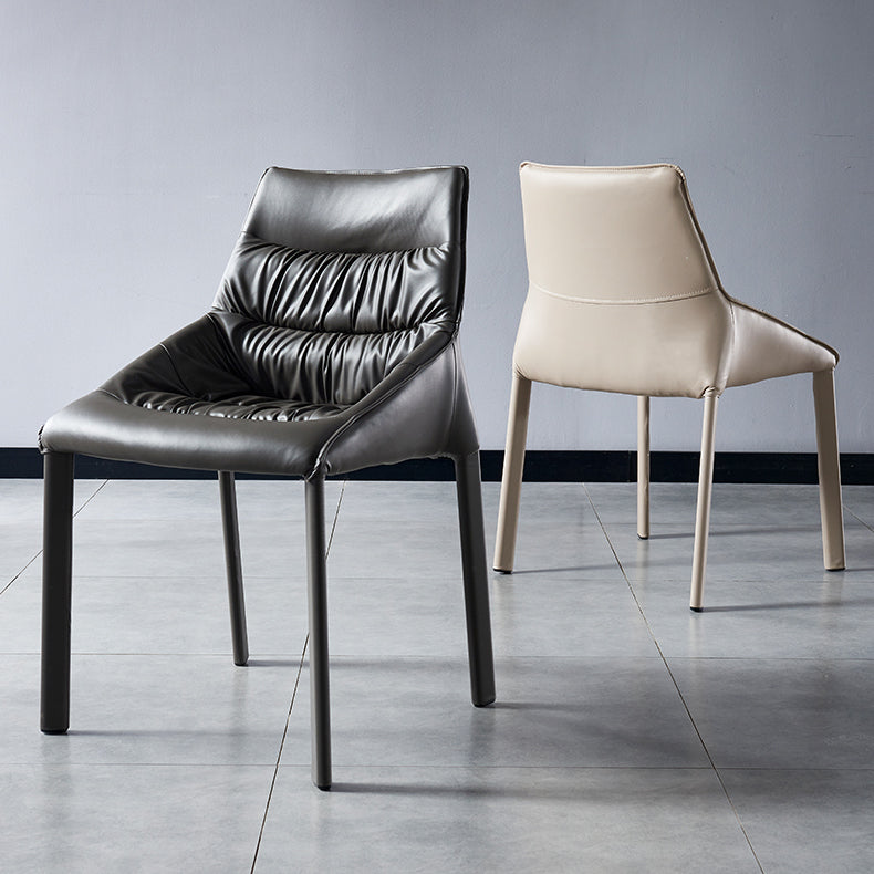 Contemporary Leather Dining Side Chairs Arm Solid Back Chair for Home Use Clearhalo ' kitchen&dining_furn' 'Dining Chairs' 'Dining Tables & Seating' 'dining_chair' 'furn' 'furn_dining_chair' 'Furniture' 'furniture_dining_chair' 'Kitchen & Dining Furniture' 'kitchen' 4369733