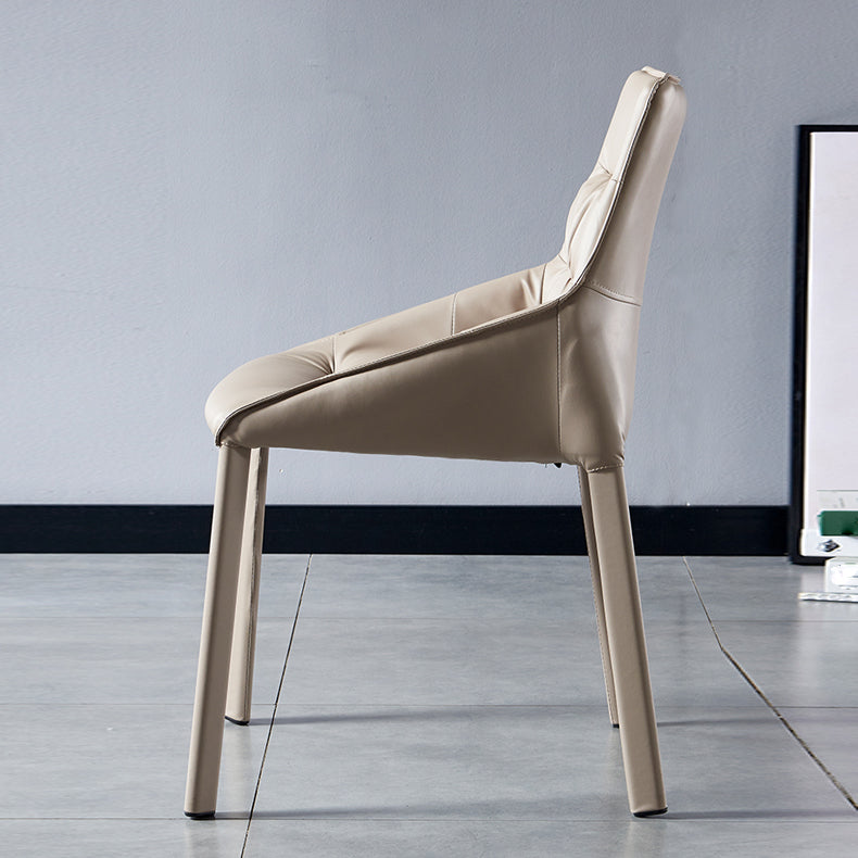 Contemporary Leather Dining Side Chairs Arm Solid Back Chair for Home Use Clearhalo ' kitchen&dining_furn' 'Dining Chairs' 'Dining Tables & Seating' 'dining_chair' 'furn' 'furn_dining_chair' 'Furniture' 'furniture_dining_chair' 'Kitchen & Dining Furniture' 'kitchen' 4369734