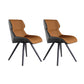 Contemporary Style Arm Leather Dining Chairs Wingback Chair for Kitchen Gray-Orange 2 Piece Set Clearhalo ' kitchen&dining_furn' 'Dining Chairs' 'Dining Tables & Seating' 'dining_chair' 'furn' 'furn_dining_chair' 'Furniture' 'furniture_dining_chair' 'Kitchen & Dining Furniture' 'kitchen' 4369742