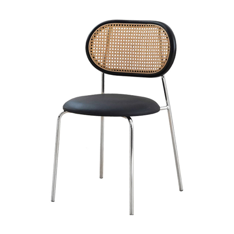 Modern Style Dining Chairs Armless Side Open Back Chair with Metal Legs for Kitchen Black 1 Piece Clearhalo ' kitchen&dining_furn' 'Dining Chairs' 'Dining Tables & Seating' 'dining_chair' 'furn' 'furn_dining_chair' 'Furniture' 'furniture_dining_chair' 'Kitchen & Dining Furniture' 'kitchen' 4369752