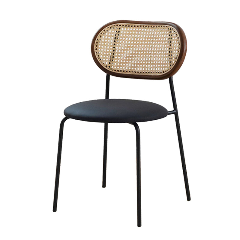 Modern Style Dining Chairs Armless Side Open Back Chair with Metal Legs for Kitchen Matte Black 1 Piece Clearhalo ' kitchen&dining_furn' 'Dining Chairs' 'Dining Tables & Seating' 'dining_chair' 'furn' 'furn_dining_chair' 'Furniture' 'furniture_dining_chair' 'Kitchen & Dining Furniture' 'kitchen' 4369753