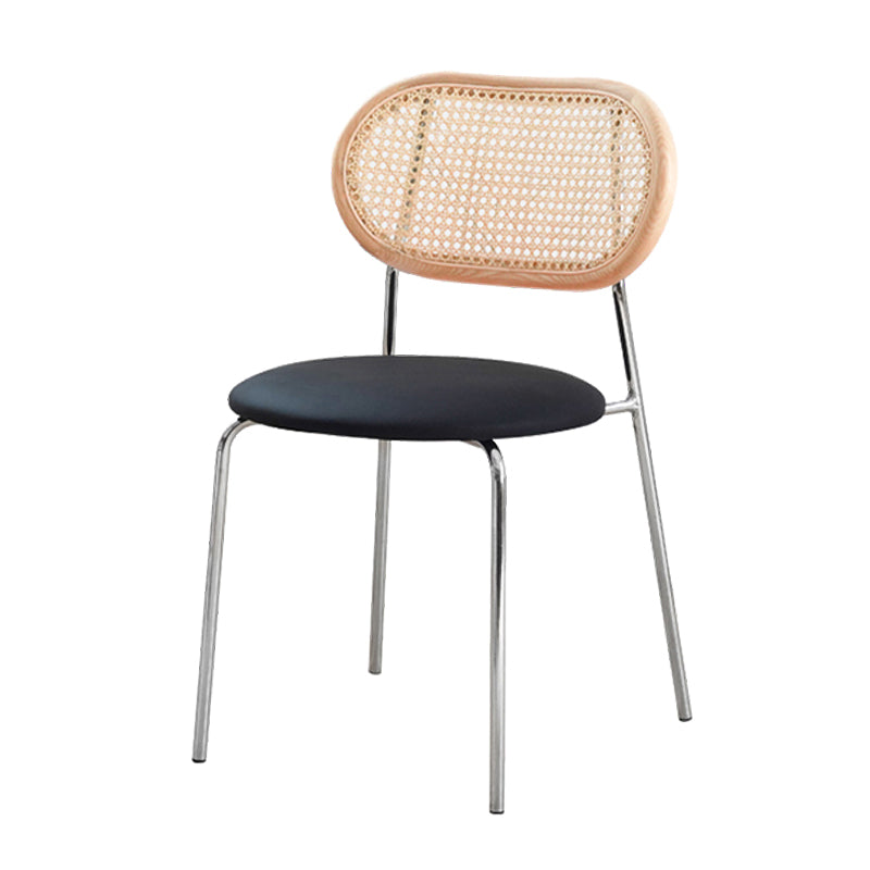 Modern Style Dining Chairs Armless Side Open Back Chair with Metal Legs for Kitchen Antique Black 1 Piece Clearhalo ' kitchen&dining_furn' 'Dining Chairs' 'Dining Tables & Seating' 'dining_chair' 'furn' 'furn_dining_chair' 'Furniture' 'furniture_dining_chair' 'Kitchen & Dining Furniture' 'kitchen' 4369761