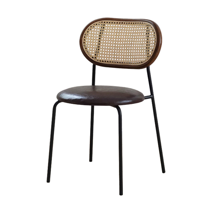 Modern Style Dining Chairs Armless Side Open Back Chair with Metal Legs for Kitchen Light Brown 1 Piece Clearhalo ' kitchen&dining_furn' 'Dining Chairs' 'Dining Tables & Seating' 'dining_chair' 'furn' 'furn_dining_chair' 'Furniture' 'furniture_dining_chair' 'Kitchen & Dining Furniture' 'kitchen' 4369765