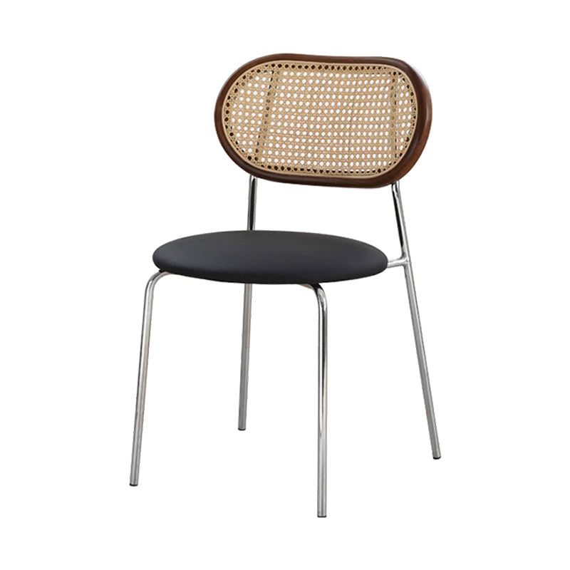 Modern Style Dining Chairs Armless Side Open Back Chair with Metal Legs for Kitchen Yellow Black 1 Piece Clearhalo ' kitchen&dining_furn' 'Dining Chairs' 'Dining Tables & Seating' 'dining_chair' 'furn' 'furn_dining_chair' 'Furniture' 'furniture_dining_chair' 'Kitchen & Dining Furniture' 'kitchen' 4369772