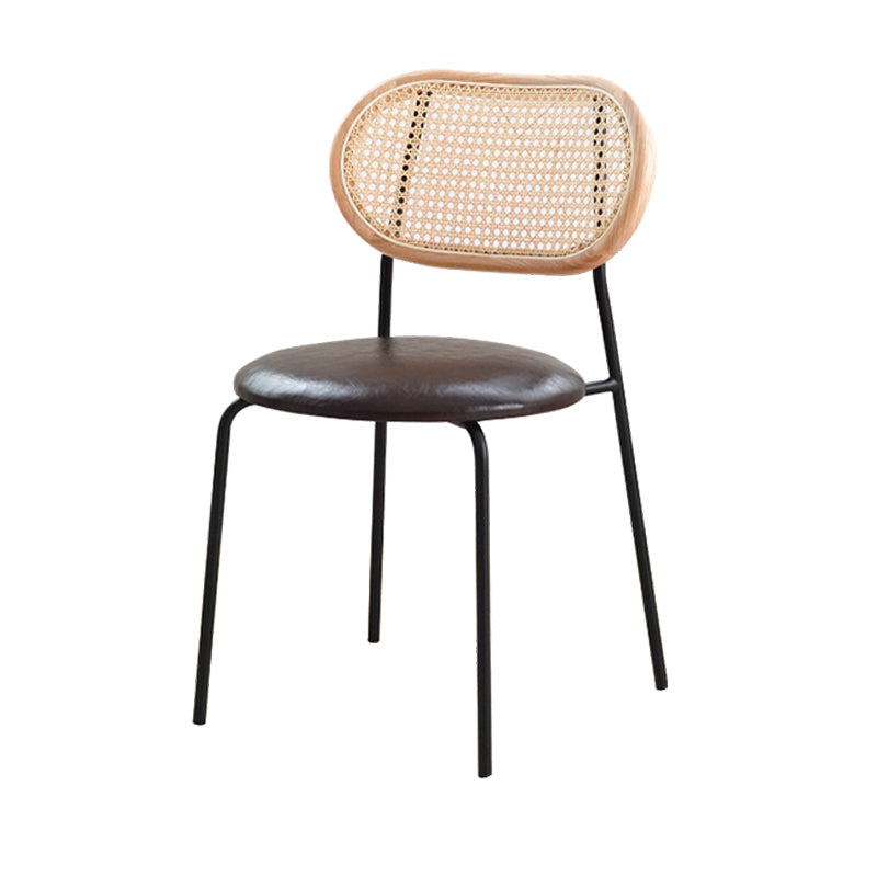 Modern Style Dining Chairs Armless Side Open Back Chair with Metal Legs for Kitchen Dark Brown 1 Piece Clearhalo ' kitchen&dining_furn' 'Dining Chairs' 'Dining Tables & Seating' 'dining_chair' 'furn' 'furn_dining_chair' 'Furniture' 'furniture_dining_chair' 'Kitchen & Dining Furniture' 'kitchen' 4369781