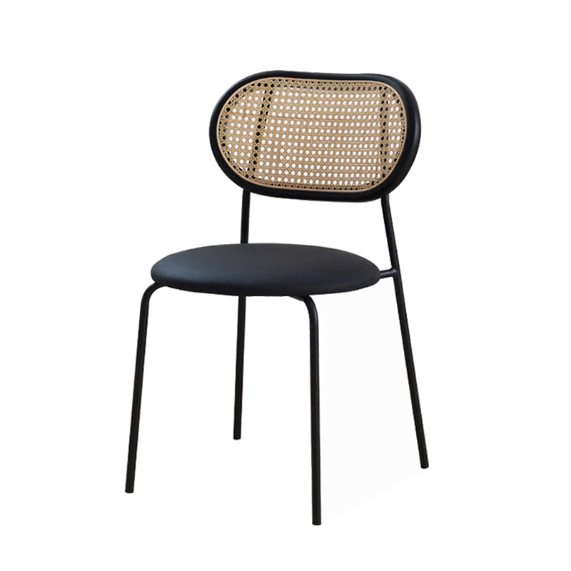 Modern Style Dining Chairs Armless Side Open Back Chair with Metal Legs for Kitchen Light Gray-Black 1 Piece Clearhalo ' kitchen&dining_furn' 'Dining Chairs' 'Dining Tables & Seating' 'dining_chair' 'furn' 'furn_dining_chair' 'Furniture' 'furniture_dining_chair' 'Kitchen & Dining Furniture' 'kitchen' 4369784