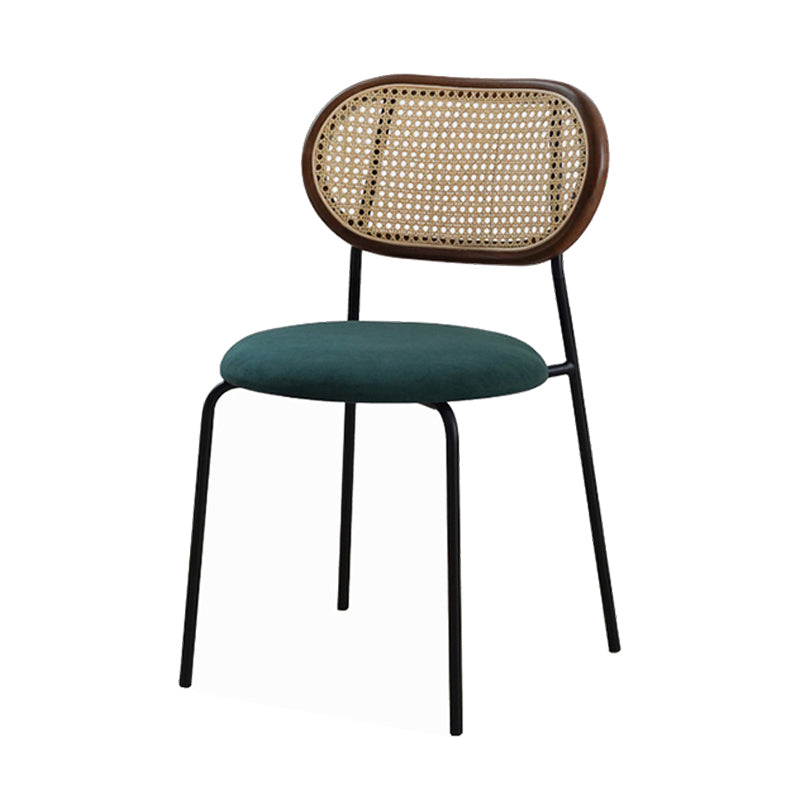 Modern Style Dining Chairs Armless Side Open Back Chair with Metal Legs for Kitchen Blackish Green 1 Piece Clearhalo ' kitchen&dining_furn' 'Dining Chairs' 'Dining Tables & Seating' 'dining_chair' 'furn' 'furn_dining_chair' 'Furniture' 'furniture_dining_chair' 'Kitchen & Dining Furniture' 'kitchen' 4369788