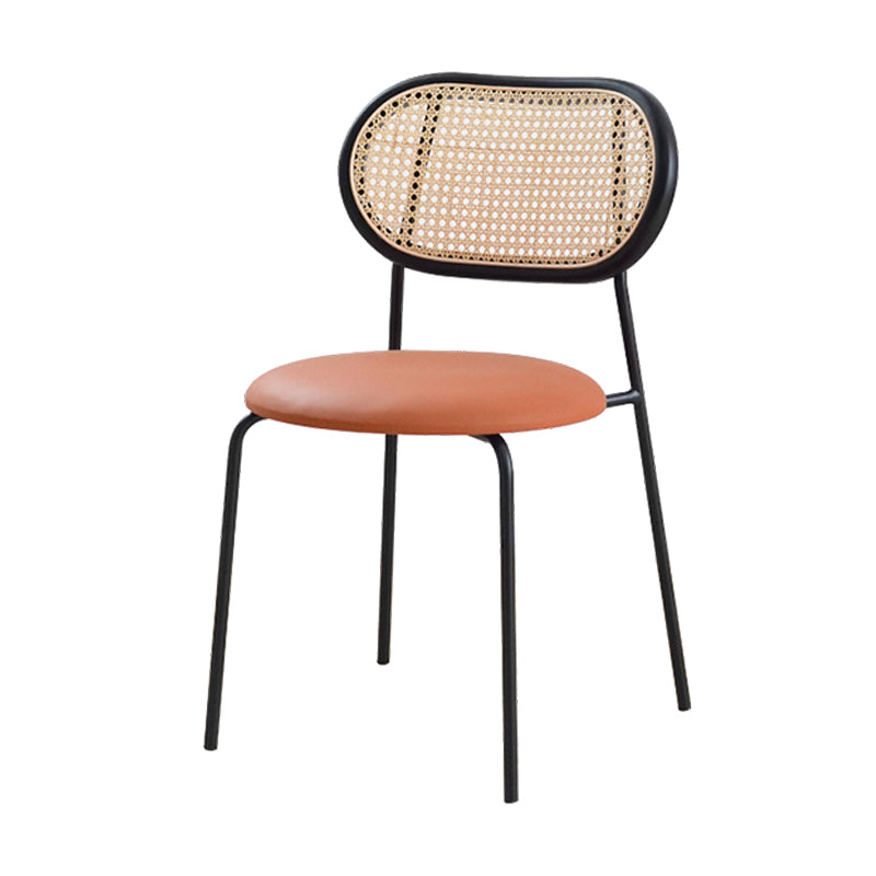 Modern Style Dining Chairs Armless Side Open Back Chair with Metal Legs for Kitchen Orange 1 Piece Clearhalo ' kitchen&dining_furn' 'Dining Chairs' 'Dining Tables & Seating' 'dining_chair' 'furn' 'furn_dining_chair' 'Furniture' 'furniture_dining_chair' 'Kitchen & Dining Furniture' 'kitchen' 4369789