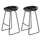 Modern Style Metal Low Back and Strap Pedal Bar Stool 30-inch Coffee Shop Bar Stool Black 2 Piece Set Clearhalo 'Bar Furniture' 'Bar Stools' 'bar_stools' 'furn' 'furn_bar_stools' 'furniture_bar_stools' 'Kitchen & Dining Furniture' 'kitchen&dining_furn' 'kitchen' 'kitchen_furn' Furniture' 4371613