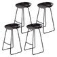 Modern Style Metal Low Back and Strap Pedal Bar Stool 30-inch Coffee Shop Bar Stool Black 4 Piece Set Clearhalo 'Bar Furniture' 'Bar Stools' 'bar_stools' 'furn' 'furn_bar_stools' 'furniture_bar_stools' 'Kitchen & Dining Furniture' 'kitchen&dining_furn' 'kitchen' 'kitchen_furn' Furniture' 4371617