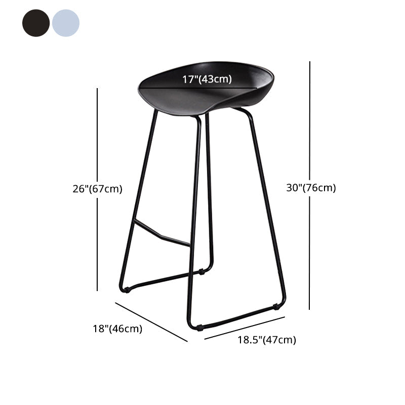 Modern Style Metal Low Back and Strap Pedal Bar Stool 30-inch Coffee Shop Bar Stool Clearhalo 'Bar Furniture' 'Bar Stools' 'bar_stools' 'furn' 'furn_bar_stools' 'furniture_bar_stools' 'Kitchen & Dining Furniture' 'kitchen&dining_furn' 'kitchen' 'kitchen_furn' Furniture' 4371629