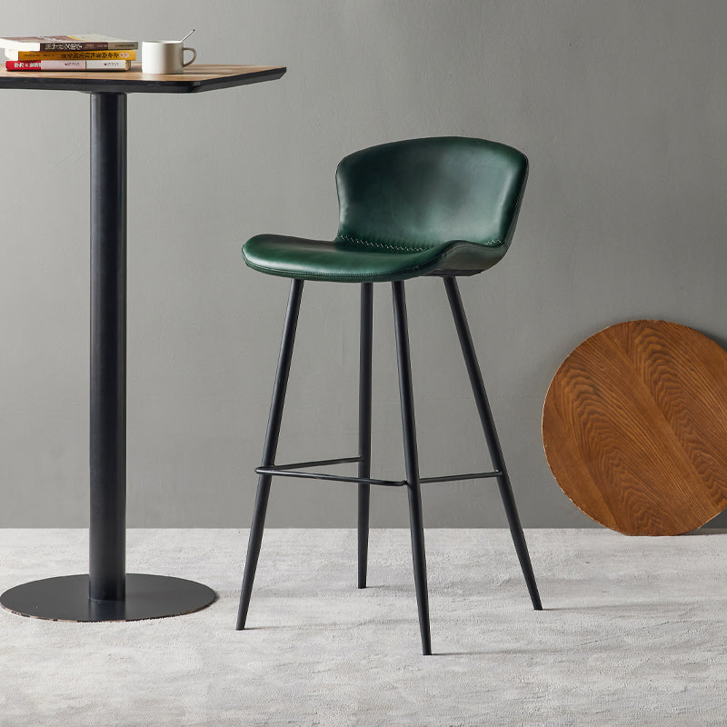 Modern Style Bar Stool Metal Base Barstools with Faux Leather Seat for Kitchen Clearhalo 'Bar Furniture' 'Bar Stools' 'bar_stools' 'furn' 'furn_bar_stools' 'furniture_bar_stools' 'Kitchen & Dining Furniture' 'kitchen&dining_furn' 'kitchen' 'kitchen_furn' Furniture' 4371630