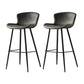 Modern Style Bar Stool Metal Base Barstools with Faux Leather Seat for Kitchen Gray 2 Piece Set Clearhalo 'Bar Furniture' 'Bar Stools' 'bar_stools' 'furn' 'furn_bar_stools' 'furniture_bar_stools' 'Kitchen & Dining Furniture' 'kitchen&dining_furn' 'kitchen' 'kitchen_furn' Furniture' 4371632