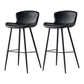 Modern Style Bar Stool Metal Base Barstools with Faux Leather Seat for Kitchen Black 2 Piece Set Clearhalo 'Bar Furniture' 'Bar Stools' 'bar_stools' 'furn' 'furn_bar_stools' 'furniture_bar_stools' 'Kitchen & Dining Furniture' 'kitchen&dining_furn' 'kitchen' 'kitchen_furn' Furniture' 4371638