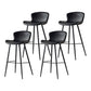 Modern Style Bar Stool Metal Base Barstools with Faux Leather Seat for Kitchen Black 4 Piece Set Clearhalo 'Bar Furniture' 'Bar Stools' 'bar_stools' 'furn' 'furn_bar_stools' 'furniture_bar_stools' 'Kitchen & Dining Furniture' 'kitchen&dining_furn' 'kitchen' 'kitchen_furn' Furniture' 4371640