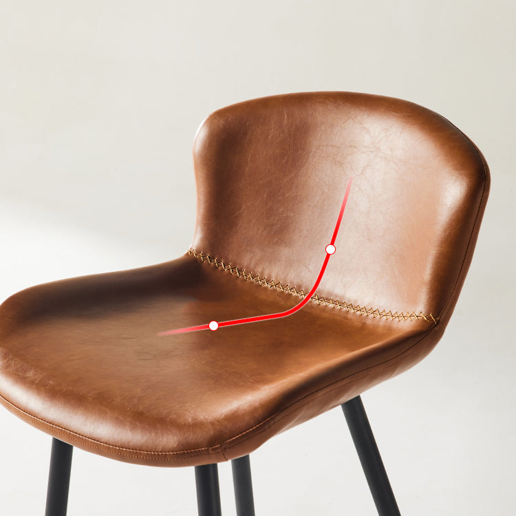 Modern Style Bar Stool Metal Base Barstools with Faux Leather Seat for Kitchen Clearhalo 'Bar Furniture' 'Bar Stools' 'bar_stools' 'furn' 'furn_bar_stools' 'furniture_bar_stools' 'Kitchen & Dining Furniture' 'kitchen&dining_furn' 'kitchen' 'kitchen_furn' Furniture' 4371641