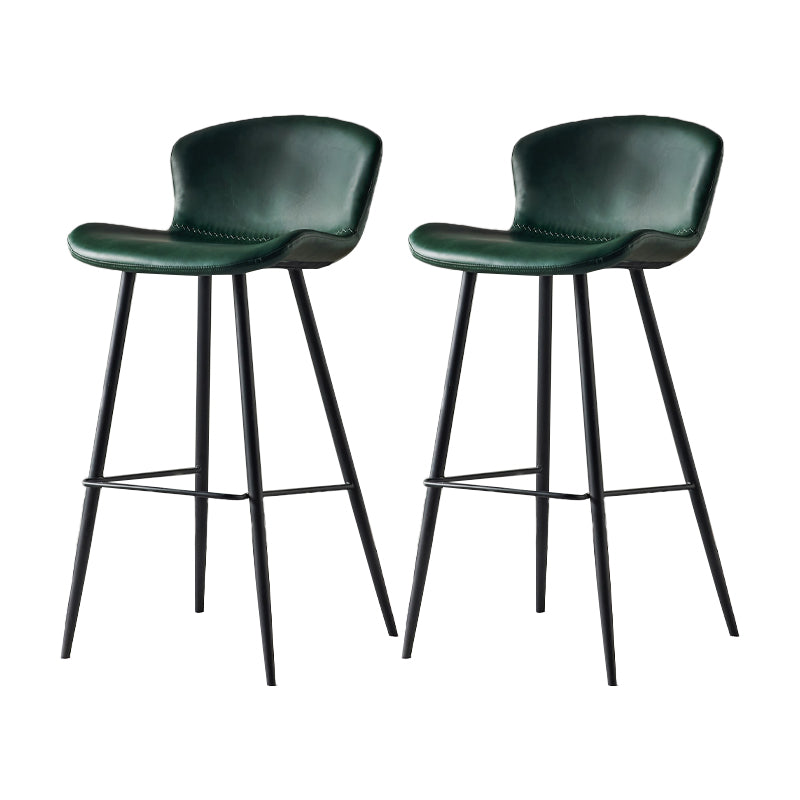 Modern Style Bar Stool Metal Base Barstools with Faux Leather Seat for Kitchen Green 2 Piece Set Clearhalo 'Bar Furniture' 'Bar Stools' 'bar_stools' 'furn' 'furn_bar_stools' 'furniture_bar_stools' 'Kitchen & Dining Furniture' 'kitchen&dining_furn' 'kitchen' 'kitchen_furn' Furniture' 4371645