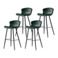 Modern Style Bar Stool Metal Base Barstools with Faux Leather Seat for Kitchen Green 4 Piece Set Clearhalo 'Bar Furniture' 'Bar Stools' 'bar_stools' 'furn' 'furn_bar_stools' 'furniture_bar_stools' 'Kitchen & Dining Furniture' 'kitchen&dining_furn' 'kitchen' 'kitchen_furn' Furniture' 4371646
