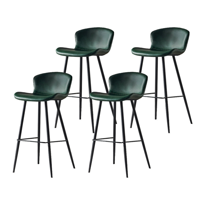 Modern Style Bar Stool Metal Base Barstools with Faux Leather Seat for Kitchen Green 4 Piece Set Clearhalo 'Bar Furniture' 'Bar Stools' 'bar_stools' 'furn' 'furn_bar_stools' 'furniture_bar_stools' 'Kitchen & Dining Furniture' 'kitchen&dining_furn' 'kitchen' 'kitchen_furn' Furniture' 4371646