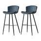 Modern Style Bar Stool Metal Base Barstools with Faux Leather Seat for Kitchen Blue 2 Piece Set Clearhalo 'Bar Furniture' 'Bar Stools' 'bar_stools' 'furn' 'furn_bar_stools' 'furniture_bar_stools' 'Kitchen & Dining Furniture' 'kitchen&dining_furn' 'kitchen' 'kitchen_furn' Furniture' 4371650