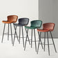 Modern Style Bar Stool Metal Base Barstools with Faux Leather Seat for Kitchen Clearhalo 'Bar Furniture' 'Bar Stools' 'bar_stools' 'furn' 'furn_bar_stools' 'furniture_bar_stools' 'Kitchen & Dining Furniture' 'kitchen&dining_furn' 'kitchen' 'kitchen_furn' Furniture' 4371651