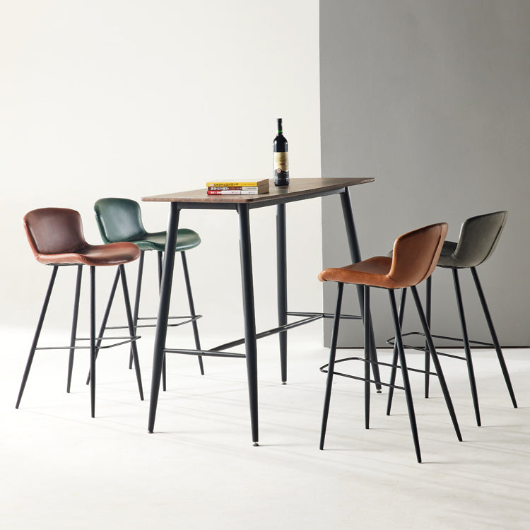Modern Style Bar Stool Metal Base Barstools with Faux Leather Seat for Kitchen Clearhalo 'Bar Furniture' 'Bar Stools' 'bar_stools' 'furn' 'furn_bar_stools' 'furniture_bar_stools' 'Kitchen & Dining Furniture' 'kitchen&dining_furn' 'kitchen' 'kitchen_furn' Furniture' 4371652