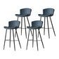 Modern Style Bar Stool Metal Base Barstools with Faux Leather Seat for Kitchen Blue 4 Piece Set Clearhalo 'Bar Furniture' 'Bar Stools' 'bar_stools' 'furn' 'furn_bar_stools' 'furniture_bar_stools' 'Kitchen & Dining Furniture' 'kitchen&dining_furn' 'kitchen' 'kitchen_furn' Furniture' 4371653