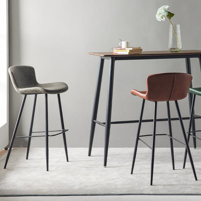 Modern Style Bar Stool Metal Base Barstools with Faux Leather Seat for Kitchen Clearhalo 'Bar Furniture' 'Bar Stools' 'bar_stools' 'furn' 'furn_bar_stools' 'furniture_bar_stools' 'Kitchen & Dining Furniture' 'kitchen&dining_furn' 'kitchen' 'kitchen_furn' Furniture' 4371654