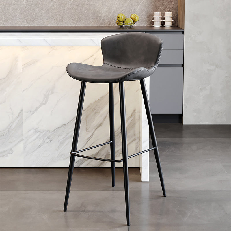 Modern Style Bar Stool Metal Base Barstools with Faux Leather Seat for Kitchen White 1 Piece Clearhalo 'Bar Furniture' 'Bar Stools' 'bar_stools' 'furn' 'furn_bar_stools' 'furniture_bar_stools' 'Kitchen & Dining Furniture' 'kitchen&dining_furn' 'kitchen' 'kitchen_furn' Furniture' 4371658
