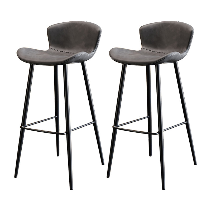 Modern Style Bar Stool Metal Base Barstools with Faux Leather Seat for Kitchen White 2 Piece Set Clearhalo 'Bar Furniture' 'Bar Stools' 'bar_stools' 'furn' 'furn_bar_stools' 'furniture_bar_stools' 'Kitchen & Dining Furniture' 'kitchen&dining_furn' 'kitchen' 'kitchen_furn' Furniture' 4371659