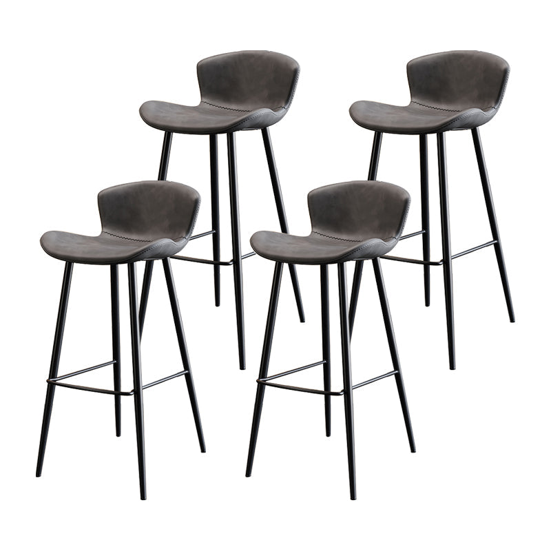 Modern Style Bar Stool Metal Base Barstools with Faux Leather Seat for Kitchen White 4 Piece Set Clearhalo 'Bar Furniture' 'Bar Stools' 'bar_stools' 'furn' 'furn_bar_stools' 'furniture_bar_stools' 'Kitchen & Dining Furniture' 'kitchen&dining_furn' 'kitchen' 'kitchen_furn' Furniture' 4371660